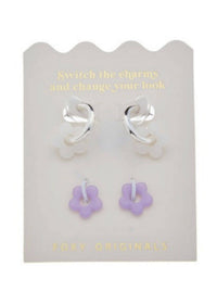 Flower Hoop Earrings - Lemonberry.ca