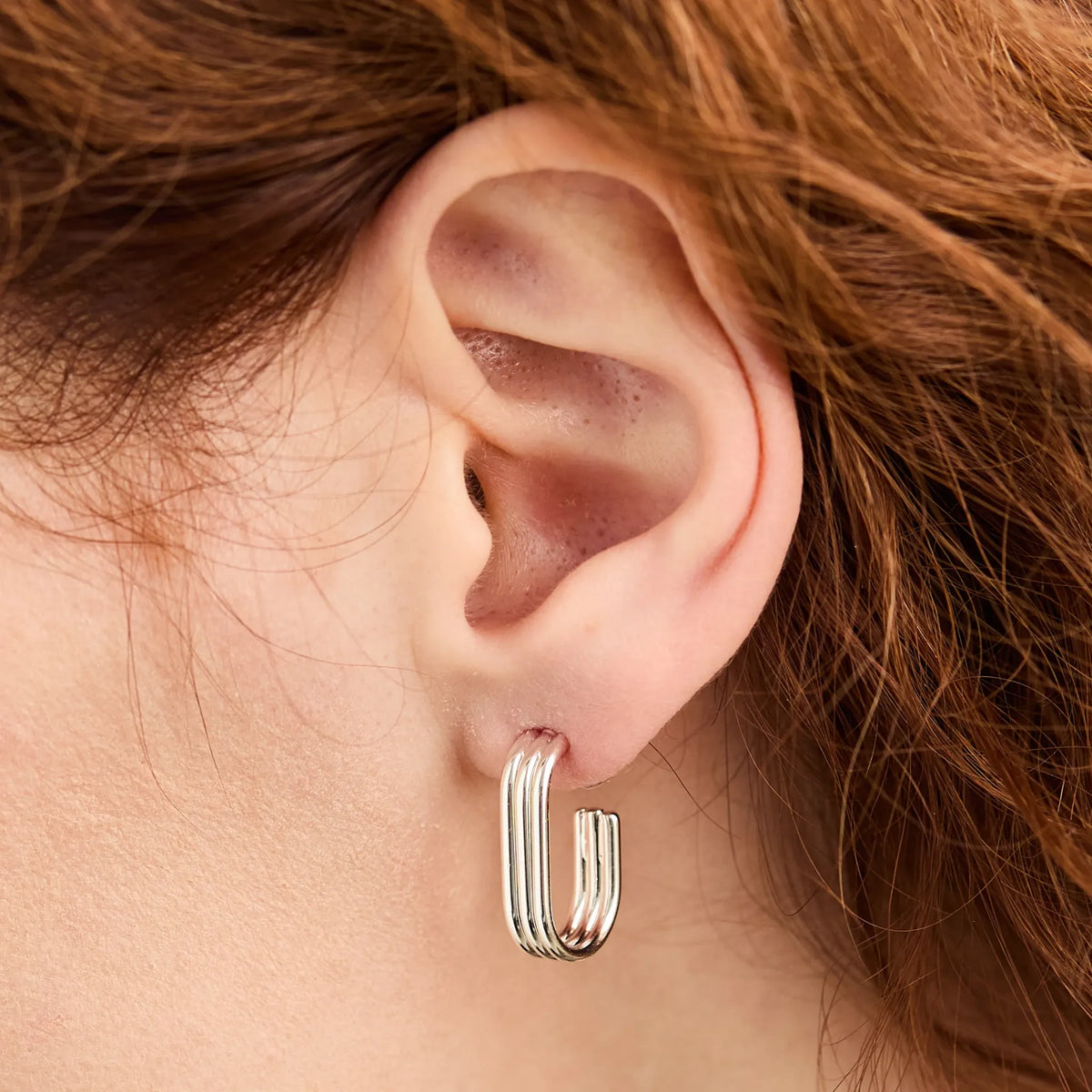 Foxy Originals Alexa Earrings in silver worn on model