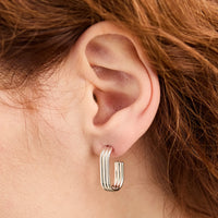 Foxy Originals Alexa Earrings in silver worn on model
