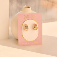 Foxy Originals Luna Earrings in gold on display card