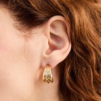 Foxy Originals Luna Earrings in gold worn on model
