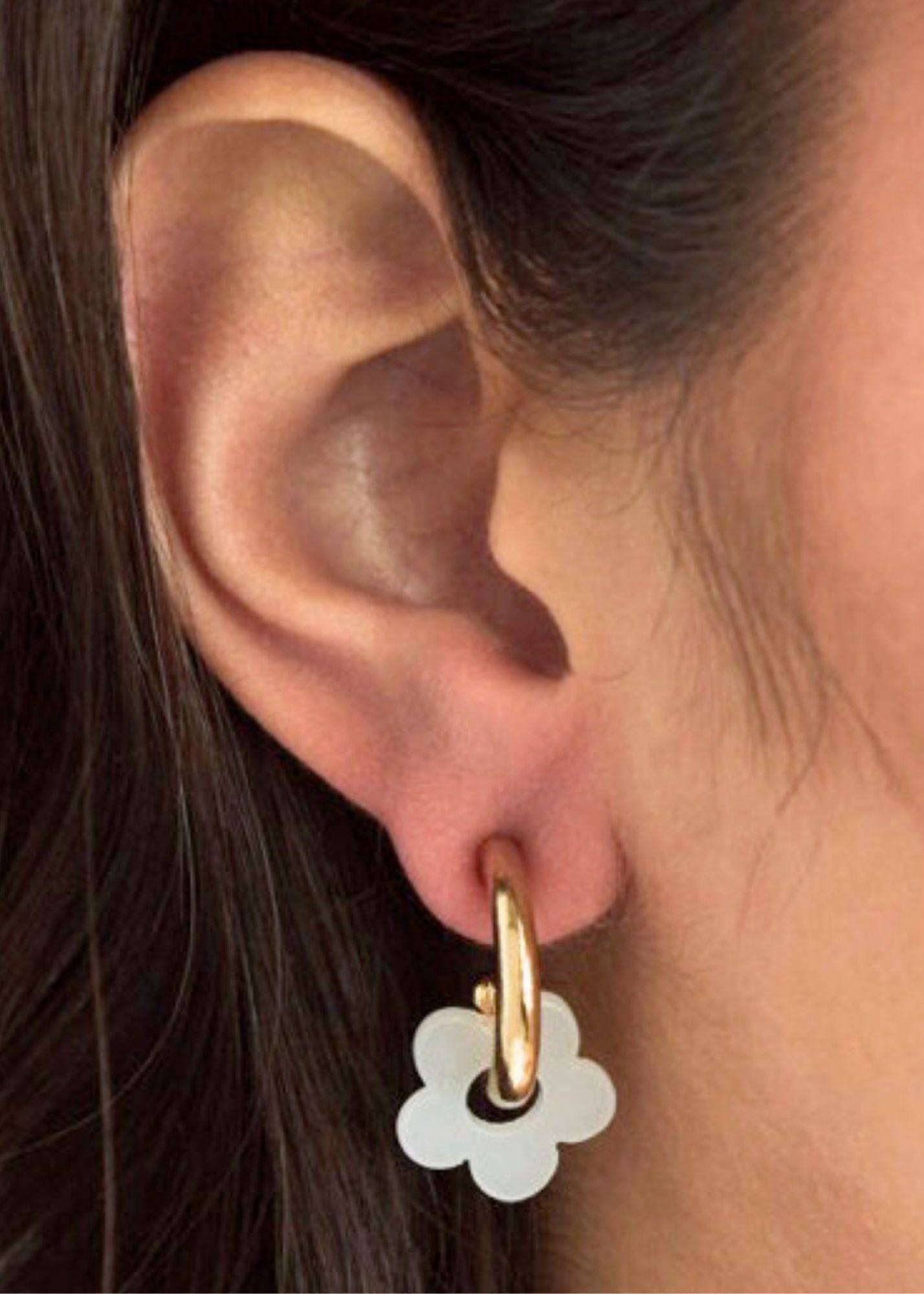 Foxy Originals Jewelry Flower Hoop Earrings available at Lemonberry Boutique Aurora