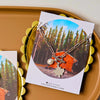 Maple Leaf Toggle Necklace by Foxy Originals in silver with pearl accent – styled against forest cabin backdrop