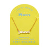 Foxy Originals Pisces Zodiac Necklace on its display card, featuring a gold script-style pendant with stylish packaging.