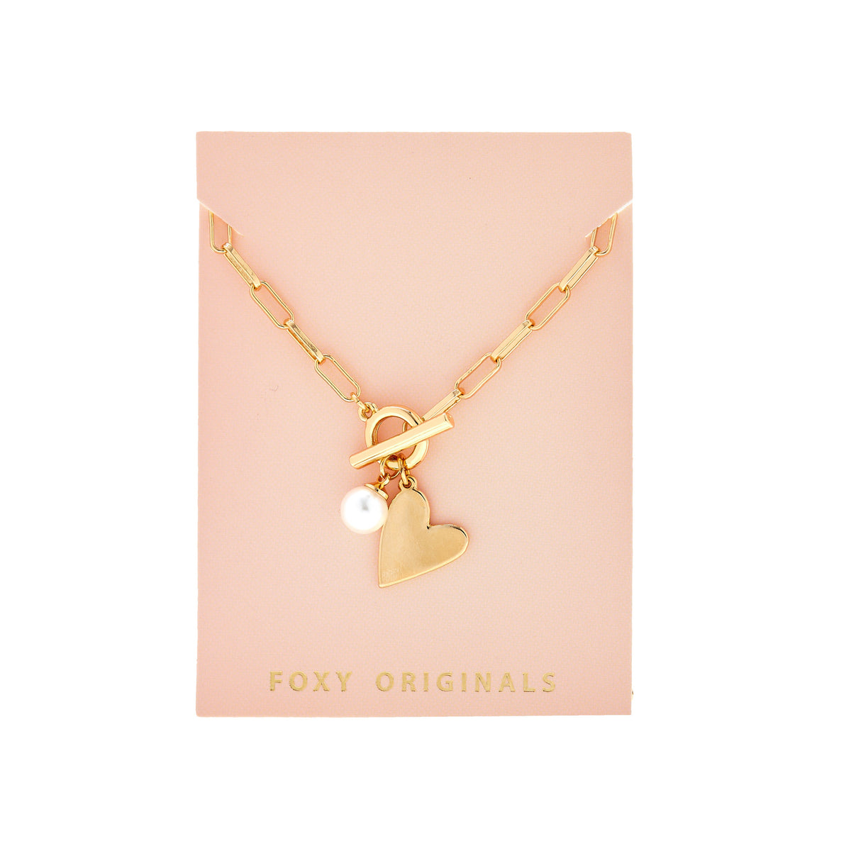 Foxy Originals Rosie Necklace in gold on display card