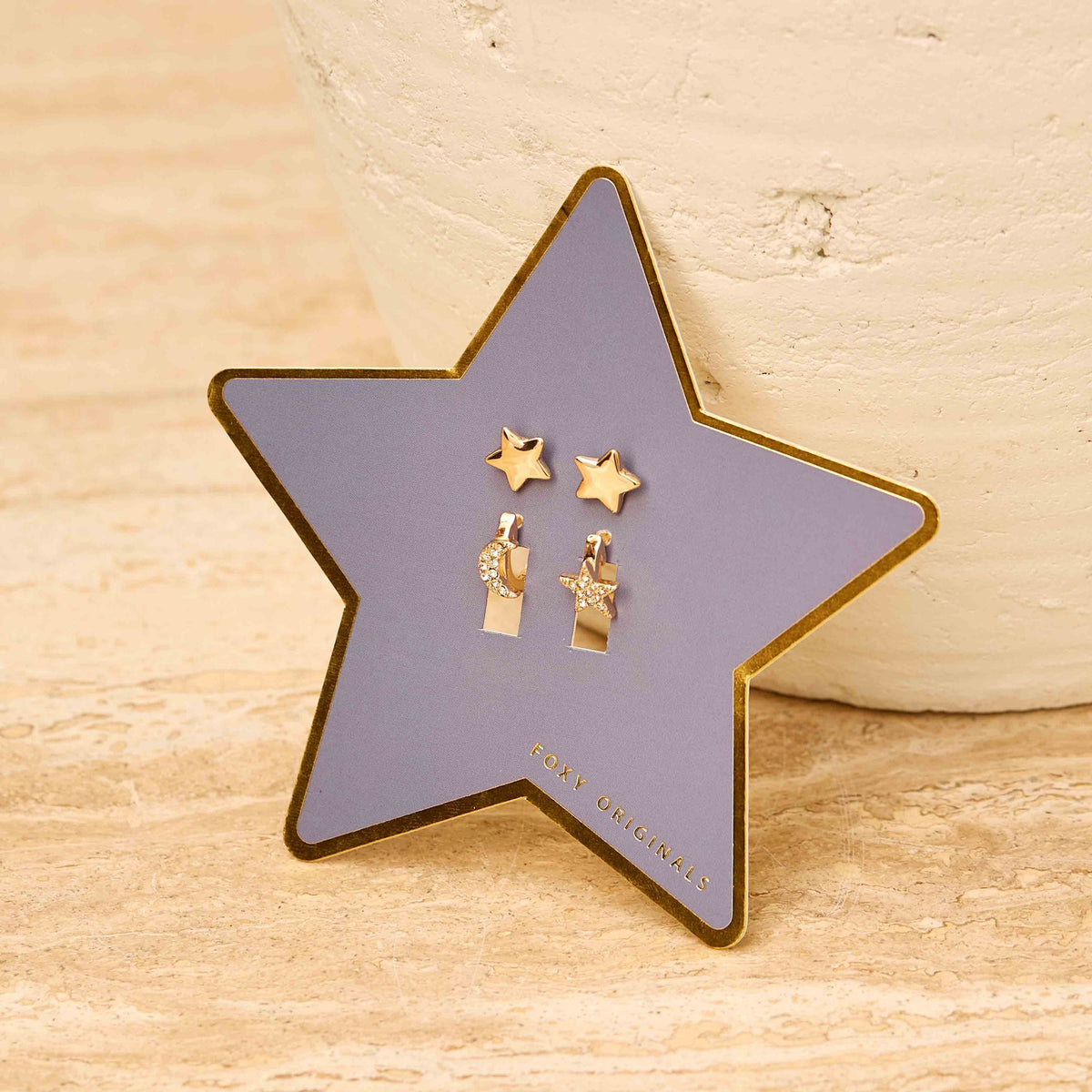 Foxy Originals Starstruck Earring Set in gold lifestyle view