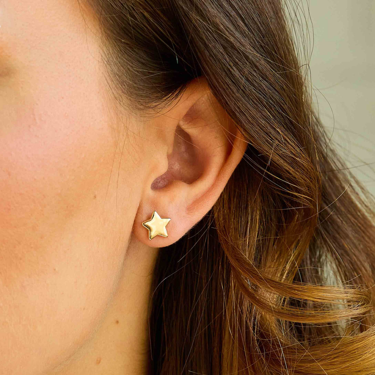 Foxy Originals Starstruck star stud in gold worn on model