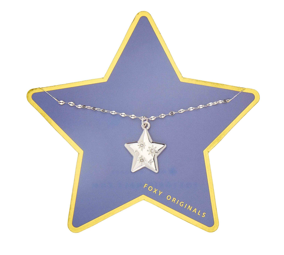 Foxy Originals Starstruck Necklace in silver on display card