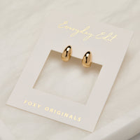 Foxy Originals Teardrop Earrings in gold on display card