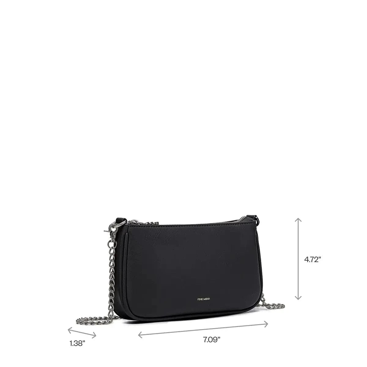 Francine black crossbody bag with size measurements, perfect compact purse for Toronto outings