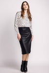 full view of model wearing Peyton Skirt by Pink Martini - Lemonberry.ca