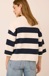 Gentle Fawn Amina navy stripe knit top back view Lemonberry Aurora