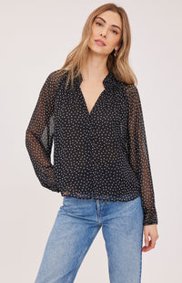 Gentle Fawn Annie blouse in Black Print detail view