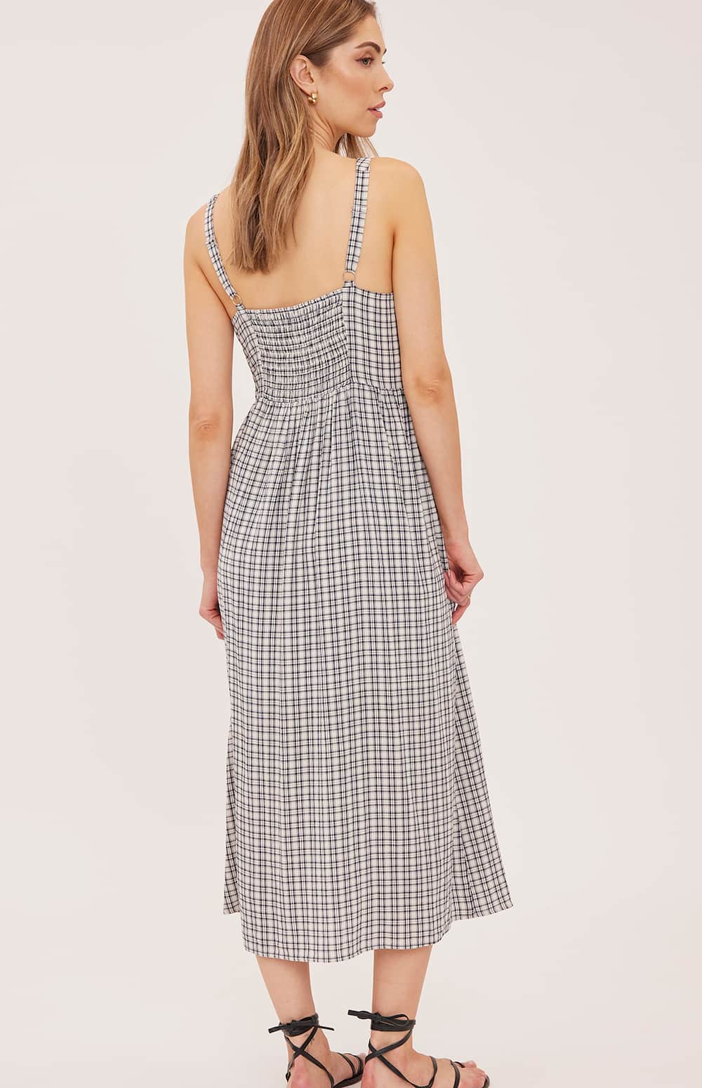 Gentle Fawn Astoria Check Midi Dress back view Lemonberry Aurora