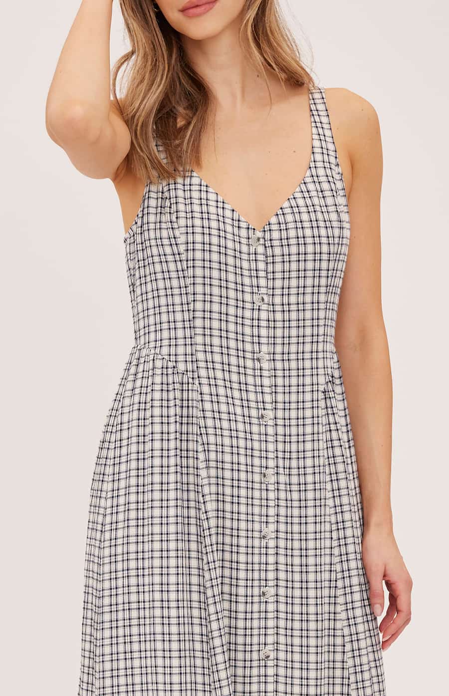 Gentle Fawn Astoria Check Midi Dress button front detail Lemonberry Aurora