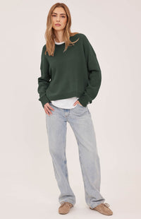 Full front view of the Gentle Fawn Axel sweater in Aspen green at Lemonberry Aurora