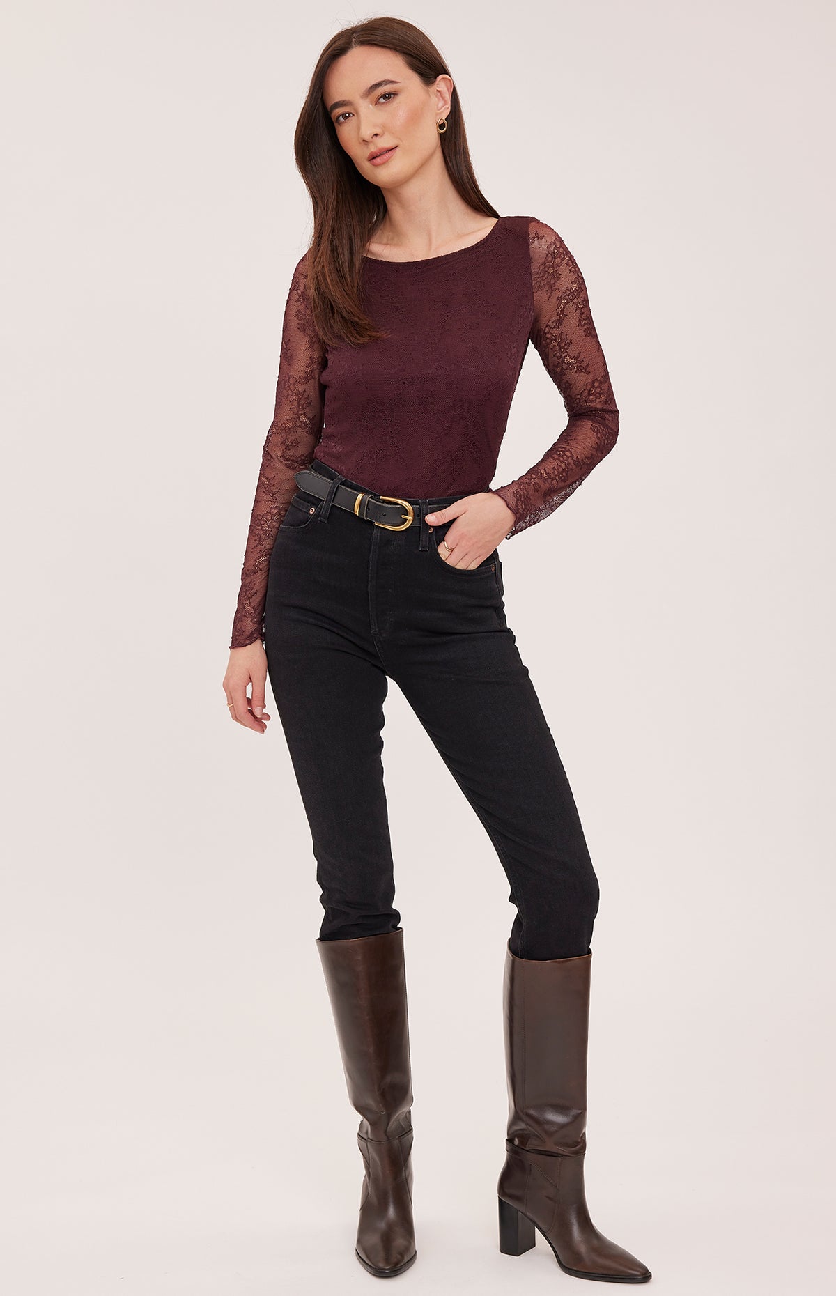Gentle Fawn Bella Lace Top in Port