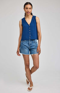 Gentle Fawn Breanna cotton gauze tank marine full body view Lemonberry Aurora