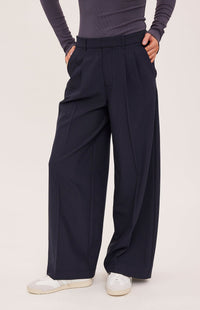Gentle Fawn Collins pant in Navy Pinstripe side view