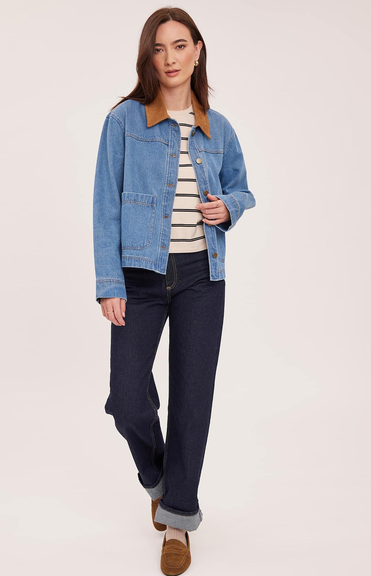 Gentle Fawn Connor Denim Jacket front view Lemonberry Aurora