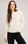 Gentle Fawn Cornelia sweater in ivory, fuzzy cable knit with raglan sleeve – Montreal style