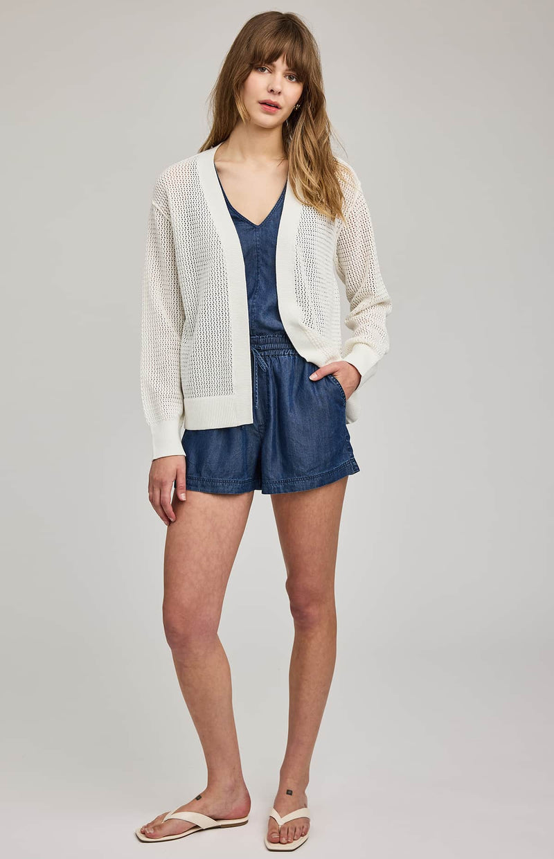 Gentle Fawn Drew cardigan off white open knit front view Lemonberry Aurora