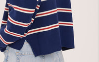 Gentle Fawn Echo striped knit sweater close-up side slit and hem detail at Lemonberry Aurora