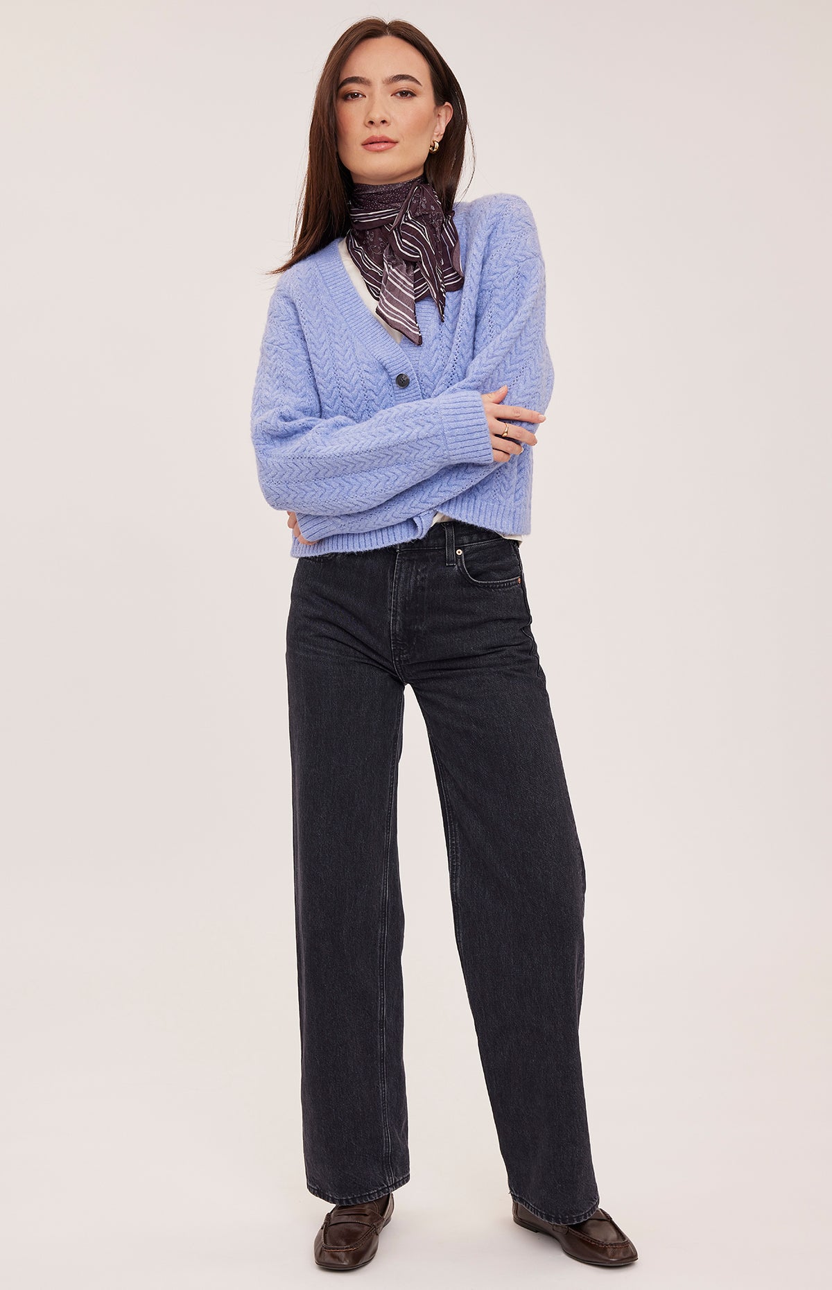 Gentle Fawn Esme cardigan in Heather Skyline front view