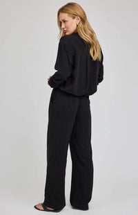 Gentle Fawn Finley pant black linen blend wide leg back view Lemonberry Aurora