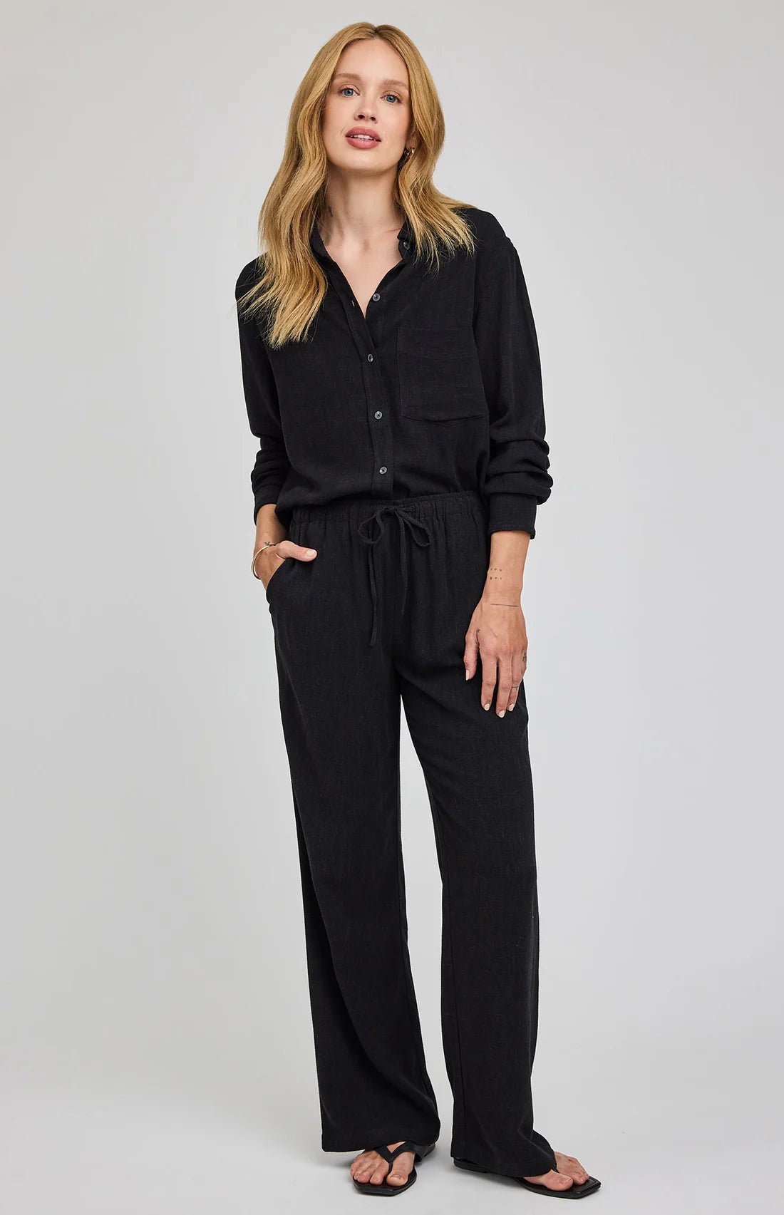 Gentle Fawn Finley Pant Linen Blend Wide Leg
