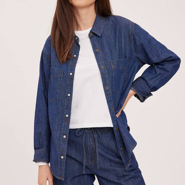 Gentle Fawn Griffin Cotton-Linen Denim Shirt