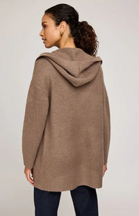 Back view of Ilana cardigan with hood, Gentle Fawn design in cozy knit texture, available online and in-store at Lemonberry.