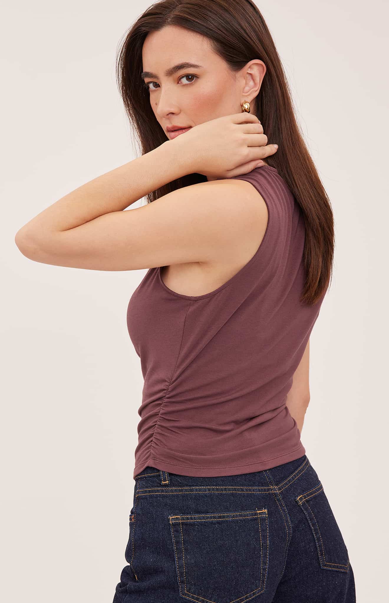 Gentle Fawn Indra Mulberry sleeveless top angled-back view Lemonberry Aurora