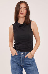 Gentle Fawn Indra Black cowl neckline and side ruching detail Lemonberry Aurora