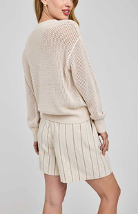 Gentle Fawn Jensen sweater linen open knit lightweight sweater back view Lemonberry Aurora