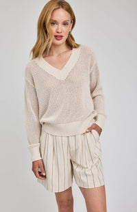 Gentle Fawn Jensen sweater linen open knit relaxed fit knit top Lemonberry Aurora