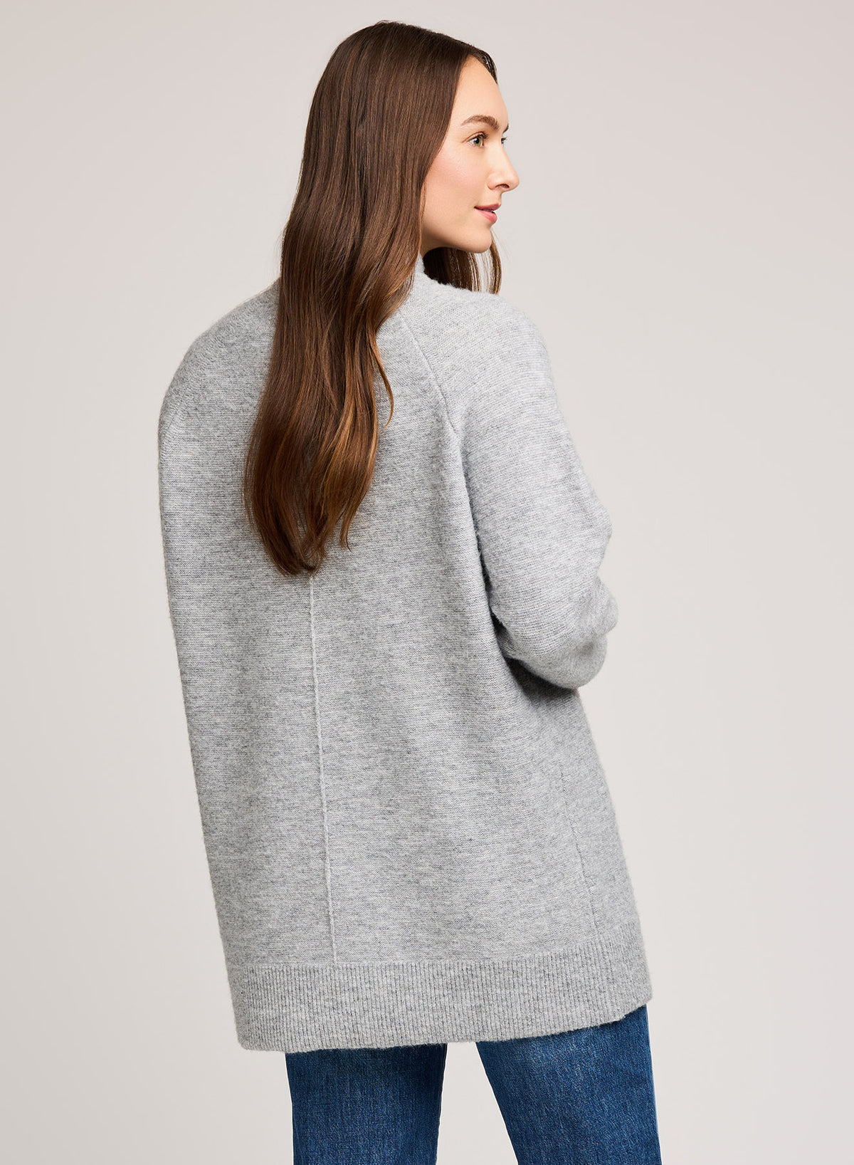 Back view showing exposed center seam detail of Gentle Fawn Lena Sweater.