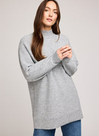 Model wearing Gentle Fawn Lena Sweater with denim – cozy everyday style.