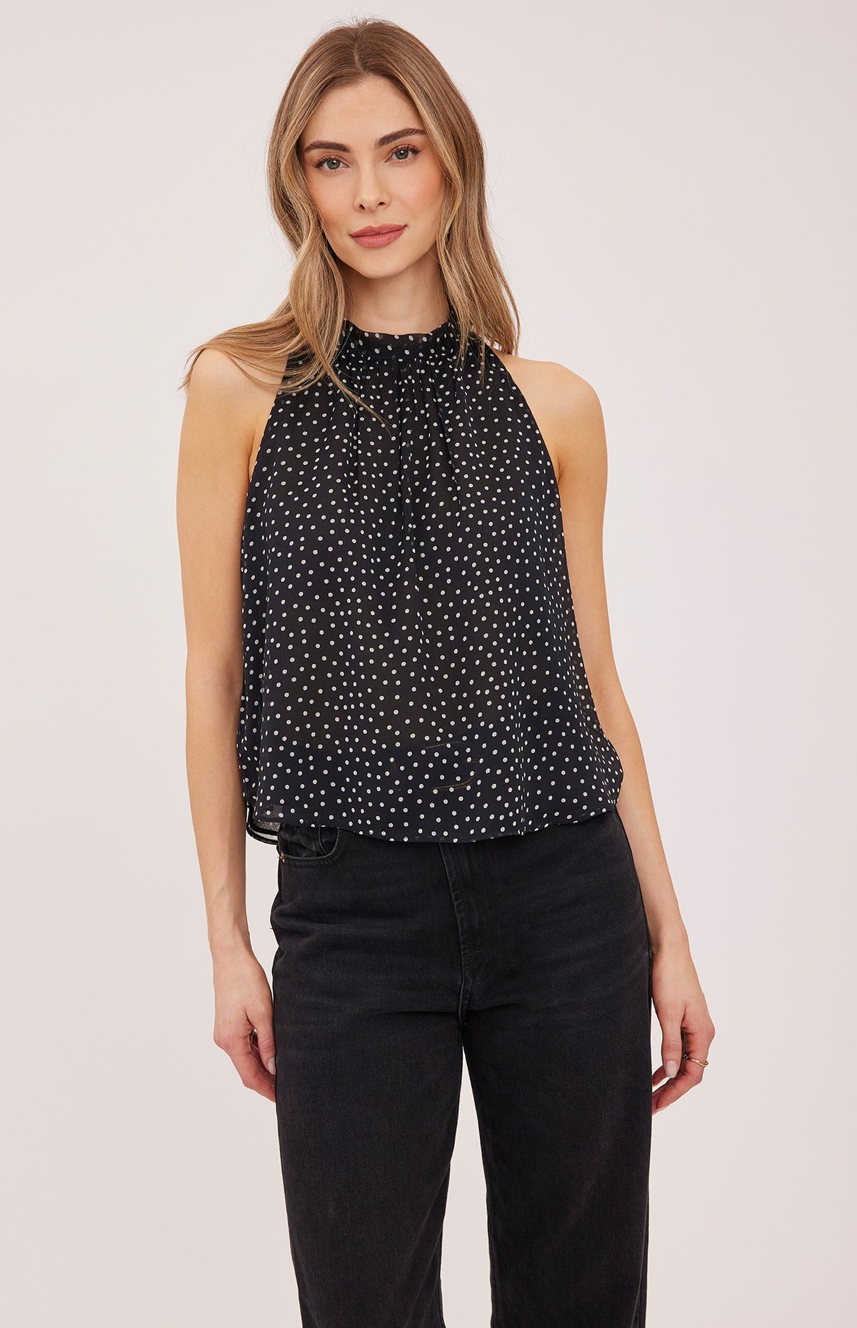 Gentle Fawn Lenora blouse in Black Print detail view