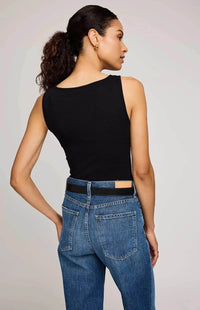 Gentle Fawn Naia black ribbed tank back view Lemonberry Aurora