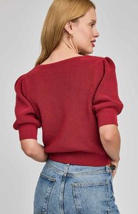 Gentle Fawn Phoebe Sweater Garnet Puff-Sleeve Knit