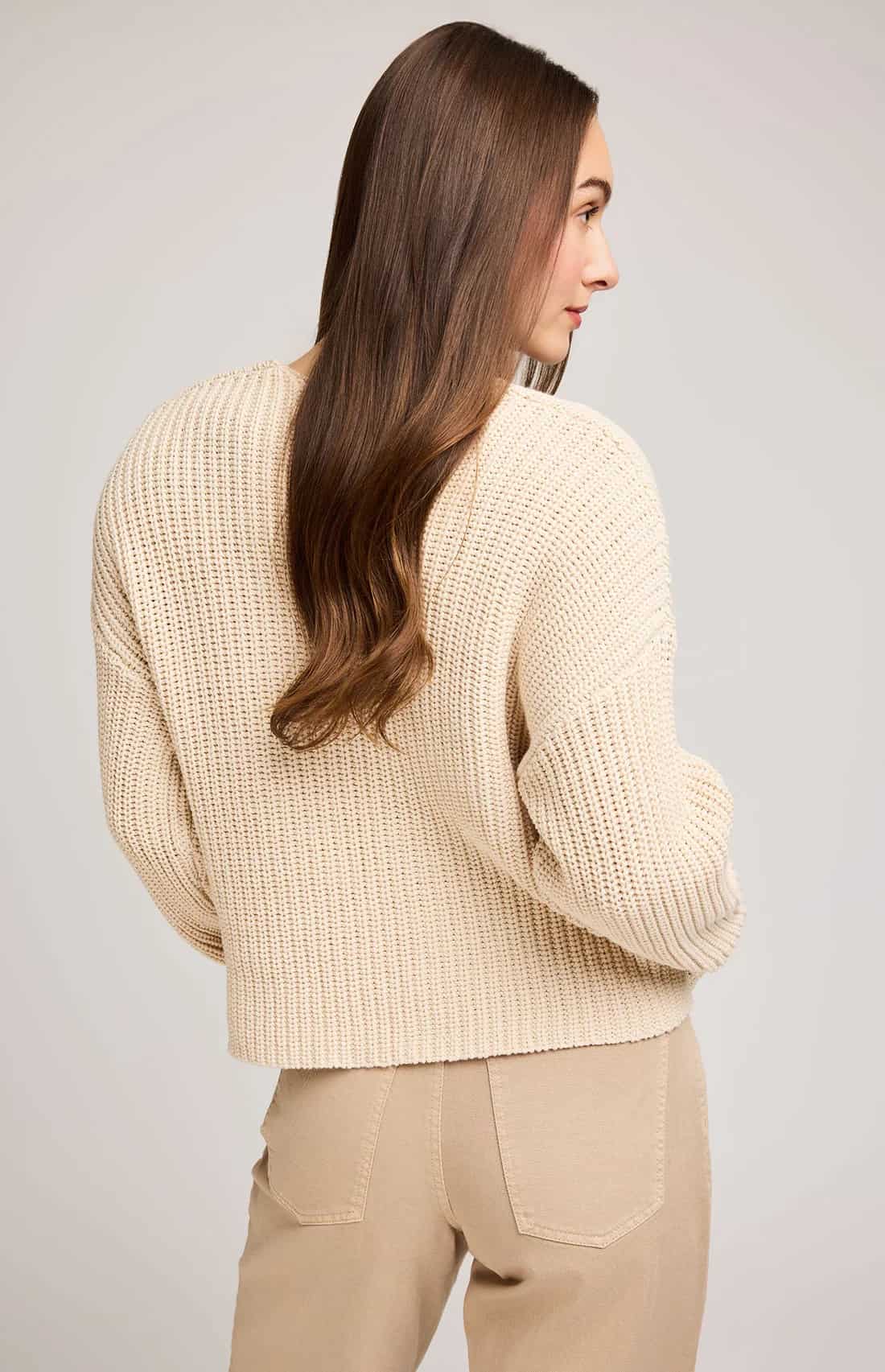 Gentle Fawn Spencer sweater bone cream back view