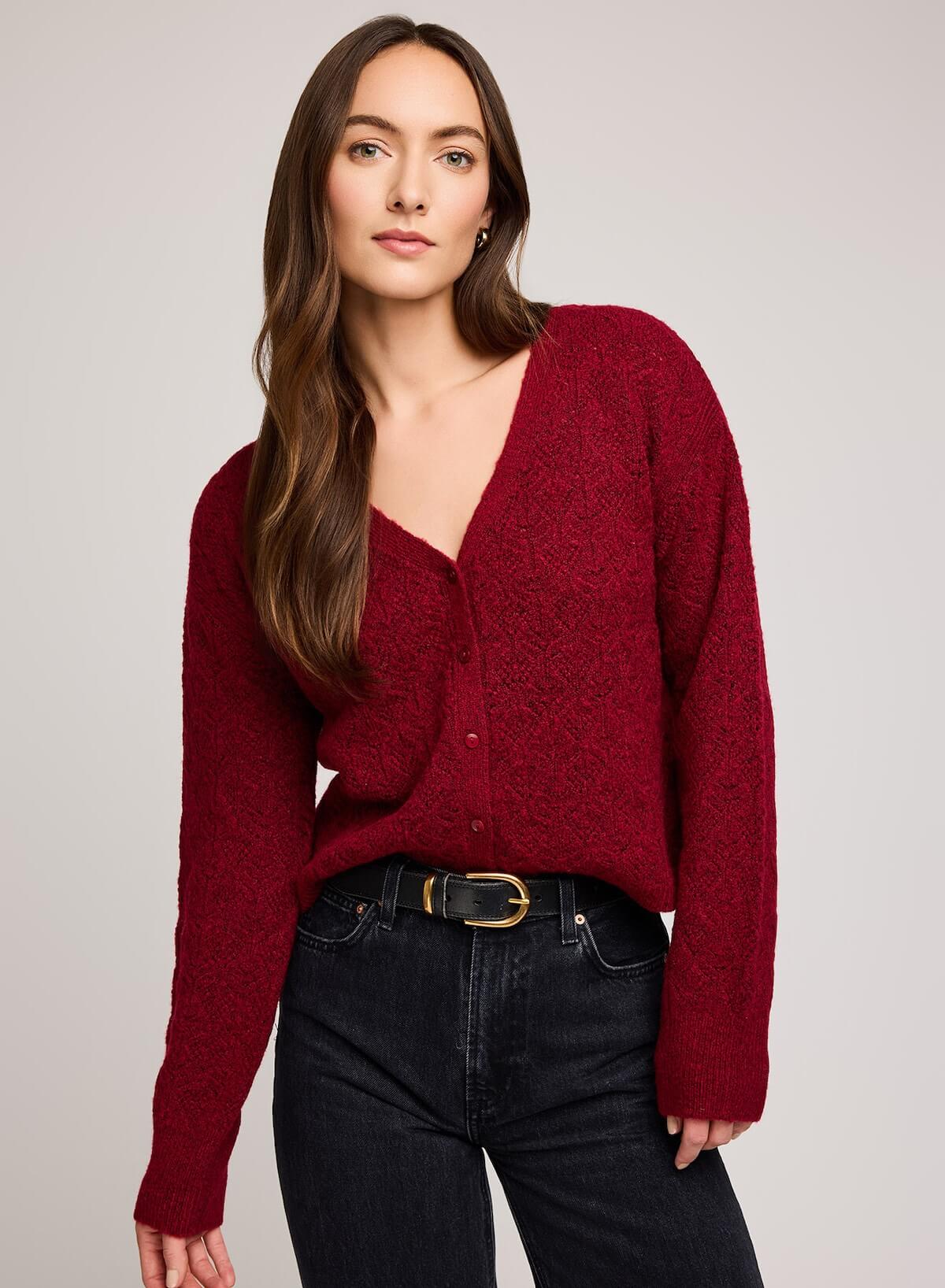 Gentle Fawn Tops Gentle Fawn Lila Cardigan – Pointelle Knit Comfort available at Lemonberry Boutique Aurora