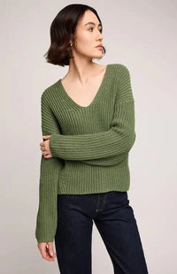 Gentle Fawn Spencer sweater green knit detail