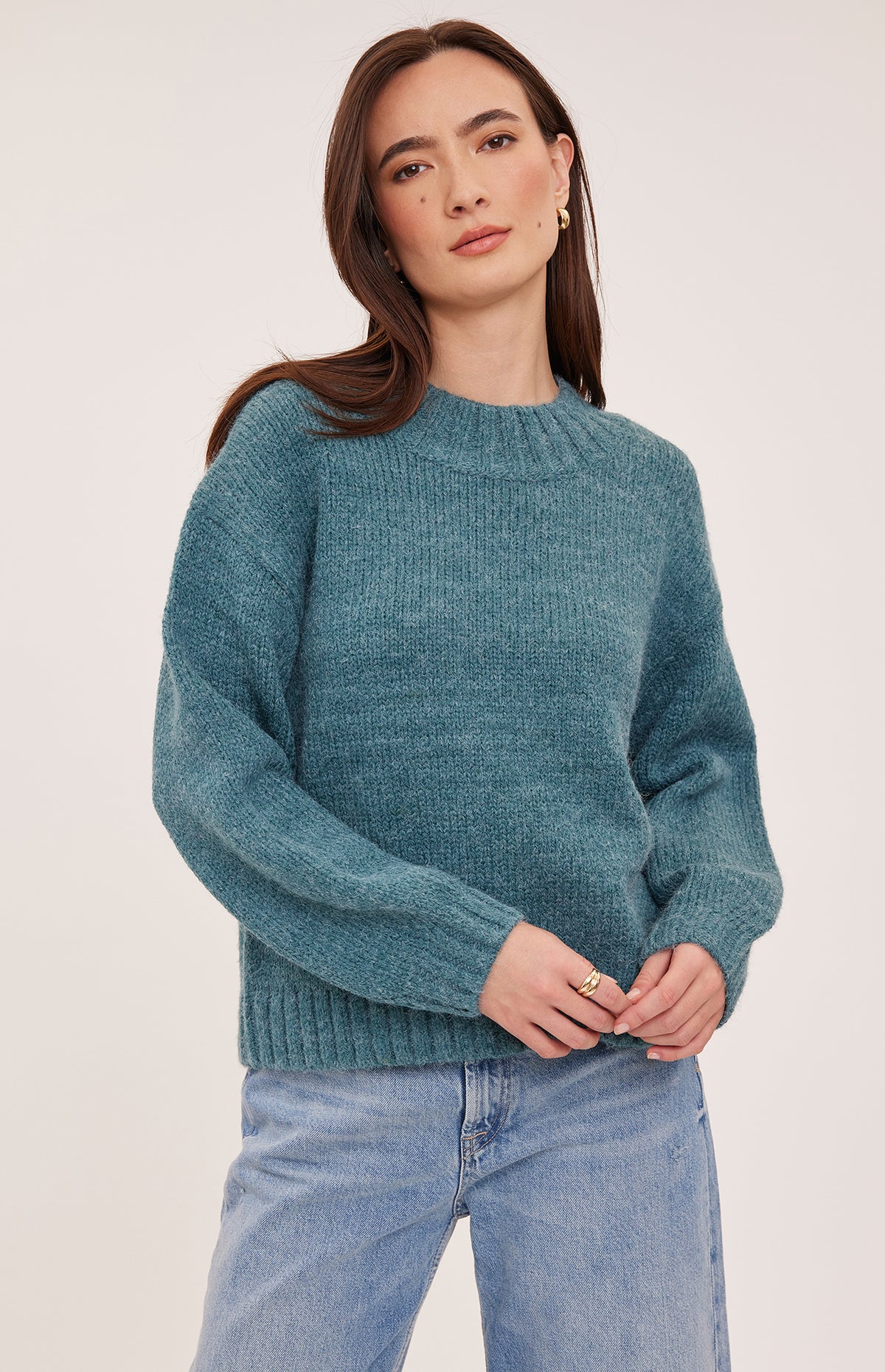 Gentle Fawn Tova sweater in Heather Jewel side view
