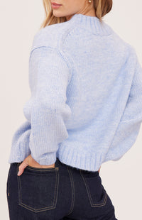 Gentle Fawn Tova sweater in Heather Skyline back view