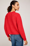 Gentle Fawn Wanda Sweater in heather red, back view with centre seam – available at Lemonberry in Aurora