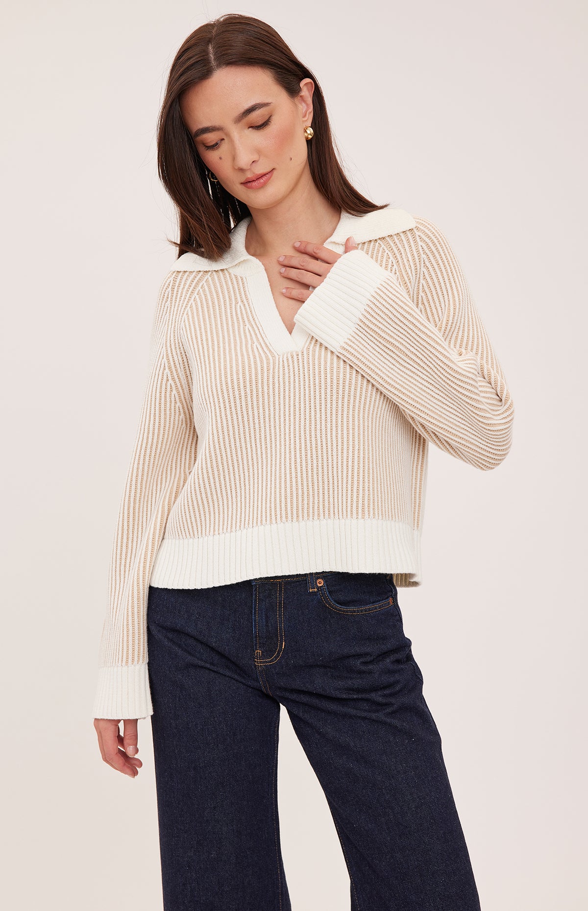 Gentle Fawn Xander sweater in Cream side view