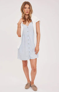 Gentle Fawn Luciana blue striped mini dress full-length view Canada