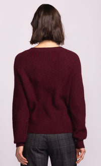 back view of rust Hempden Sweater showing relaxed fit
